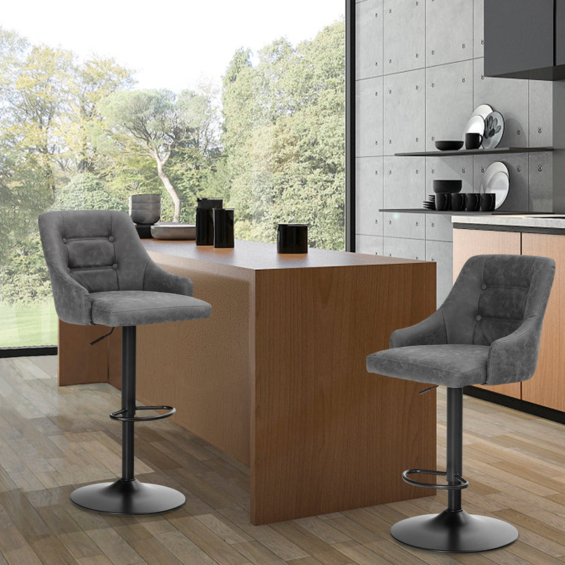 ALPHA CAMP Set of 2 Swivel Backrest Bar Stools