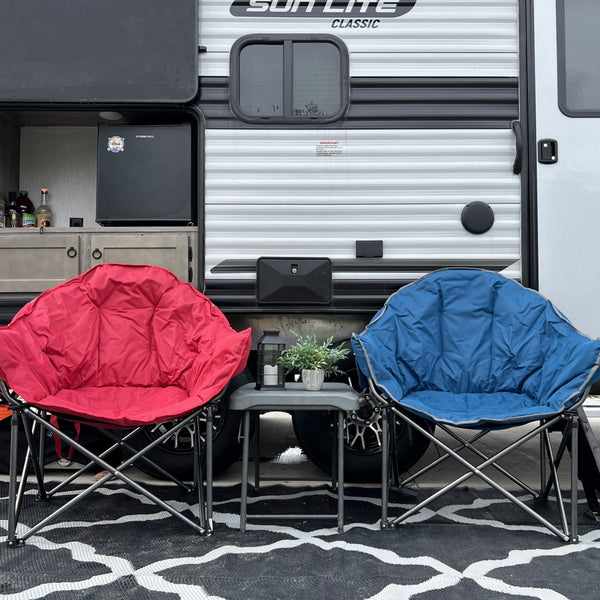 ALPHA CAMP Silla de camping plegable acolchada con soporte para bebidas,  silla de pesca con reposabrazos hasta 160 kg, silla de exterior extra ancha  y cómoda : : Deportes y aire libre