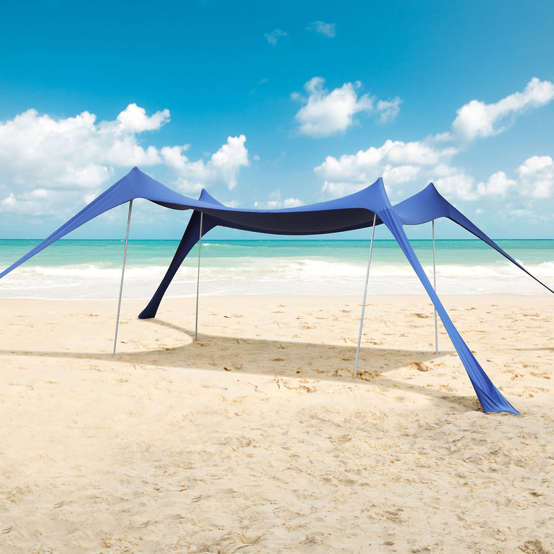 4 person beach tent Alpha Camp 10x10 FT Sunshade Beach Tent Sun Shelter UPF 50+ Portable C