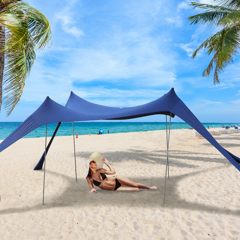 Alpha Camp 10x10 FT Sunshade Beach Tent Sun Shelter UPF 50+ Portable Canopy Tent for 3-4 Person