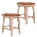 ALPHA CAMP Set of 2 PU Leather 24" Counter Height Bar Stool with Wood Legs