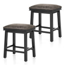 ALPHA CAMP Set of 2 PU Leather 24" Counter Height Bar Stool with Wood Legs