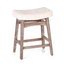 ALPHA CAMP  24" Bar Stools PU Leather Bar Stool with Wood Legs