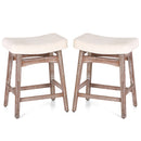 ALPHA CAMP  24" Bar Stools PU Leather Bar Stool with Wood Legs