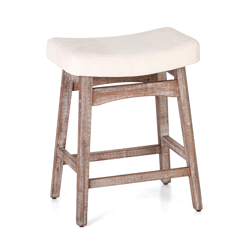 ALPHA CAMP  24" Bar Stools PU Leather Bar Stool with Wood Legs