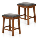ALPHA CAMP Set of 2 PU Leather 24" Counter Height Bar Stool with Wood Legs