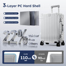 ALPHA CAMP 3 Piece Luggage Sets With Layer Dual Aluminum Frame,TSA Spinner Wheels, 3-Layer PC Hardside Carry on and Checked Hardside Zipperless Suitcase Sets,Type-C USB Charging Port,Cup Holder