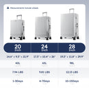 ALPHA CAMP 3 Piece Luggage Sets With Layer Dual Aluminum Frame,TSA Spinner Wheels, 3-Layer PC Hardside Carry on and Checked Hardside Zipperless Suitcase Sets,Type-C USB Charging Port,Cup Holder