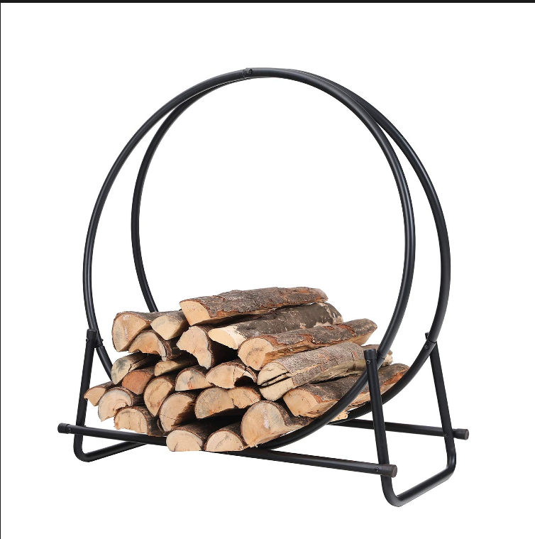 PHI VILLA Heavy Duty Firewood Racks Indoor/Outdoor Log Rack with Kindling Holder