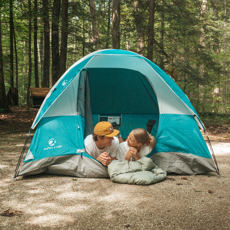 camp a tent ALPHA CAMP 3 Person Backpacking Camping Tent
