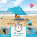 ALPHA CAMP 7.6ft x 7.2ft UPF 50+ Beach Shade Tent with Sandbag Anchors