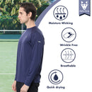 ALPHA CAMP Men’s Quick Dry Crew Neck Long Sleeve T Shirts Workout Athletic Running Gym Shirts for Men