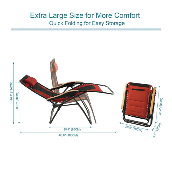 Alpha Camp Padded Zero Gravity Lounge Chair