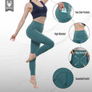 ALPHA CAMP High Waist Yoga Pants with Pockets, Tummy Control Exercise Shorts Workout Running Yoga Leggings for Women