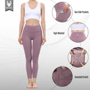 ALPHA CAMP High Waist Yoga Pants with Pockets, Tummy Control Exercise Shorts Workout Running Yoga Leggings for Women