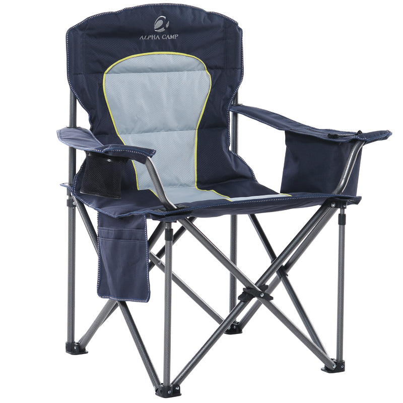 alpha camp campingstuhl faltbar ALPHA CAMP Folding Camping Chair Portable Padded Oversized Chairs Grey-Green