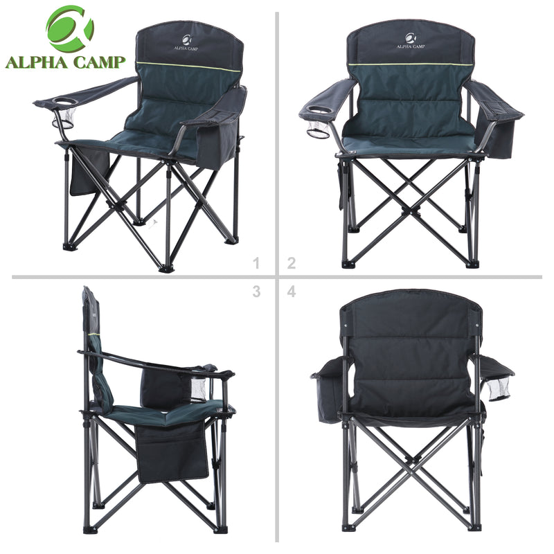 ALPHA CAMP Folding Camping Chair Portable Padded Oversized Chairs