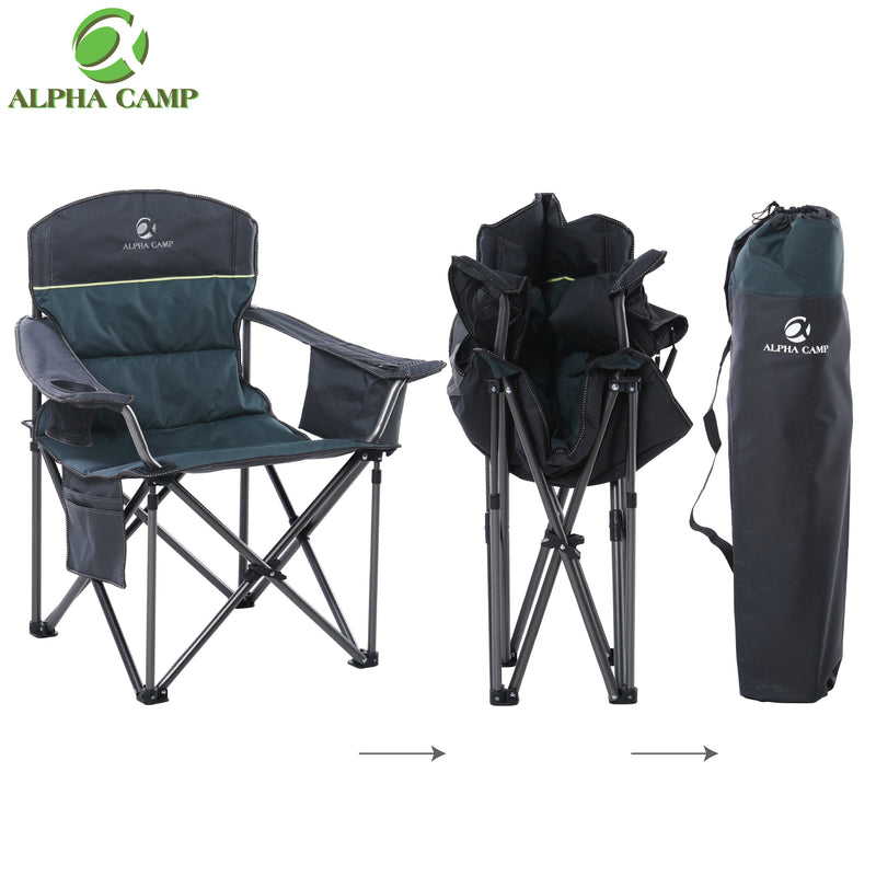 ALPHA CAMP Folding Camping Chair Portable Padded Oversized Chairs