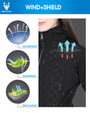 Alpha Camp Women’s Softshell Jacket Outdoor Running Coat with Removable Hood