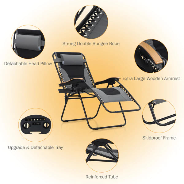 Alpha Camp Padded Zero Gravity Lounge Chair