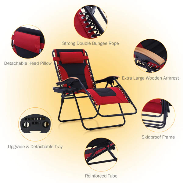 Alpha Camp Padded Zero Gravity Lounge Chair