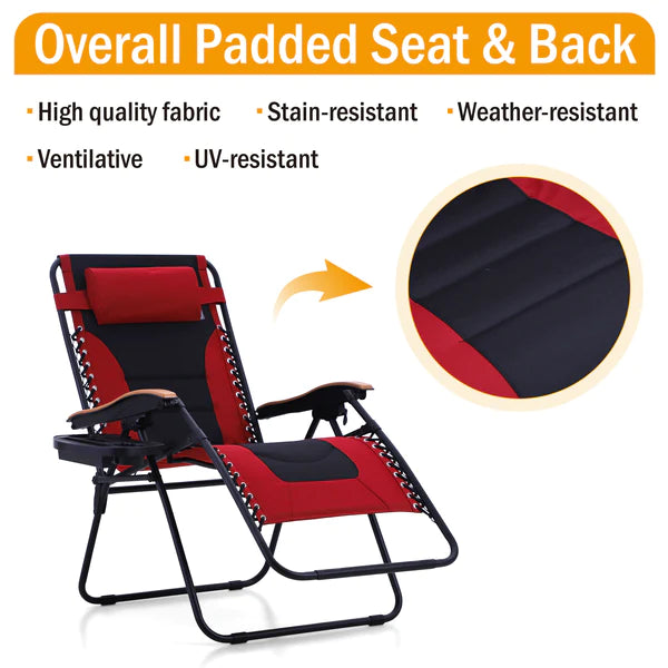 Alpha Camp Padded Zero Gravity Lounge Chair