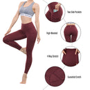 ALPHA CAMP High Waist Yoga Pants with Pockets, Tummy Control Exercise Shorts Workout Running Yoga Leggings for Women