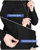 Alpha Camp Women’s Softshell Jacket Outdoor Running Coat with Removable Hood