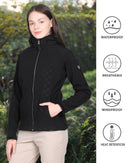 Alpha Camp Women’s Softshell Jacket Outdoor Running Coat with Removable Hood