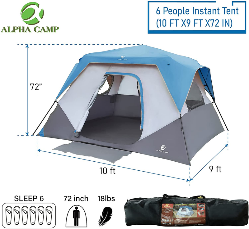 ALPHA CAMP Camping Tent 6/8 Person Instant Family Tent