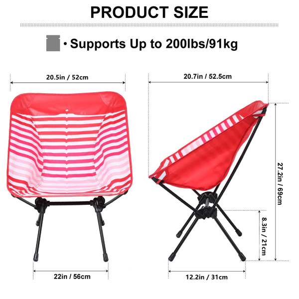 ALPHA CAMP Ultralight Portable Folding Camping Chairs With Carry Bag