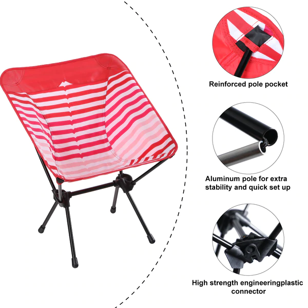 ALPHA CAMP Ultralight Portable Folding Camping Chairs With Carry Bag