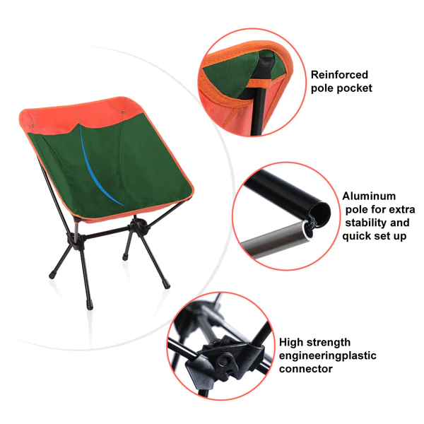 ALPHA CAMP Ultralight Portable Folding Camping Chairs With Carry Bag