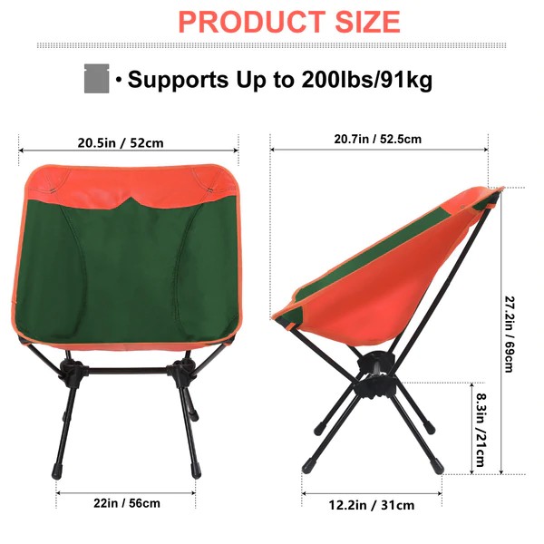 ALPHA CAMP Ultralight Portable Folding Camping Chairs With Carry Bag