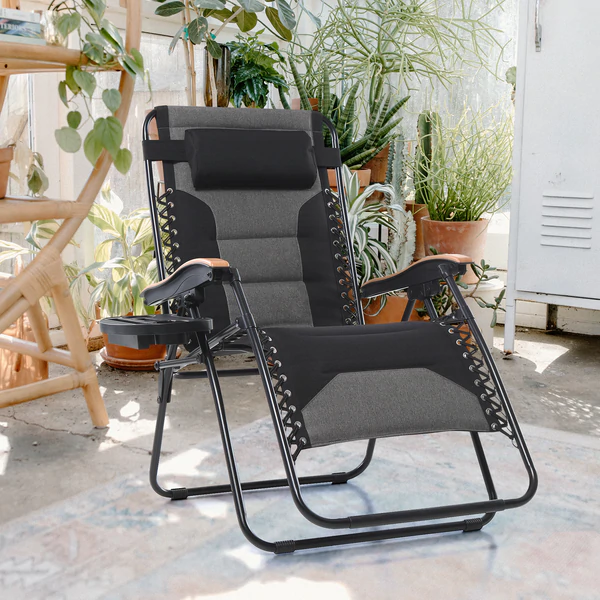 Alpha Camp Oversize Padded Zero Gravity Lounge Chair with Massage