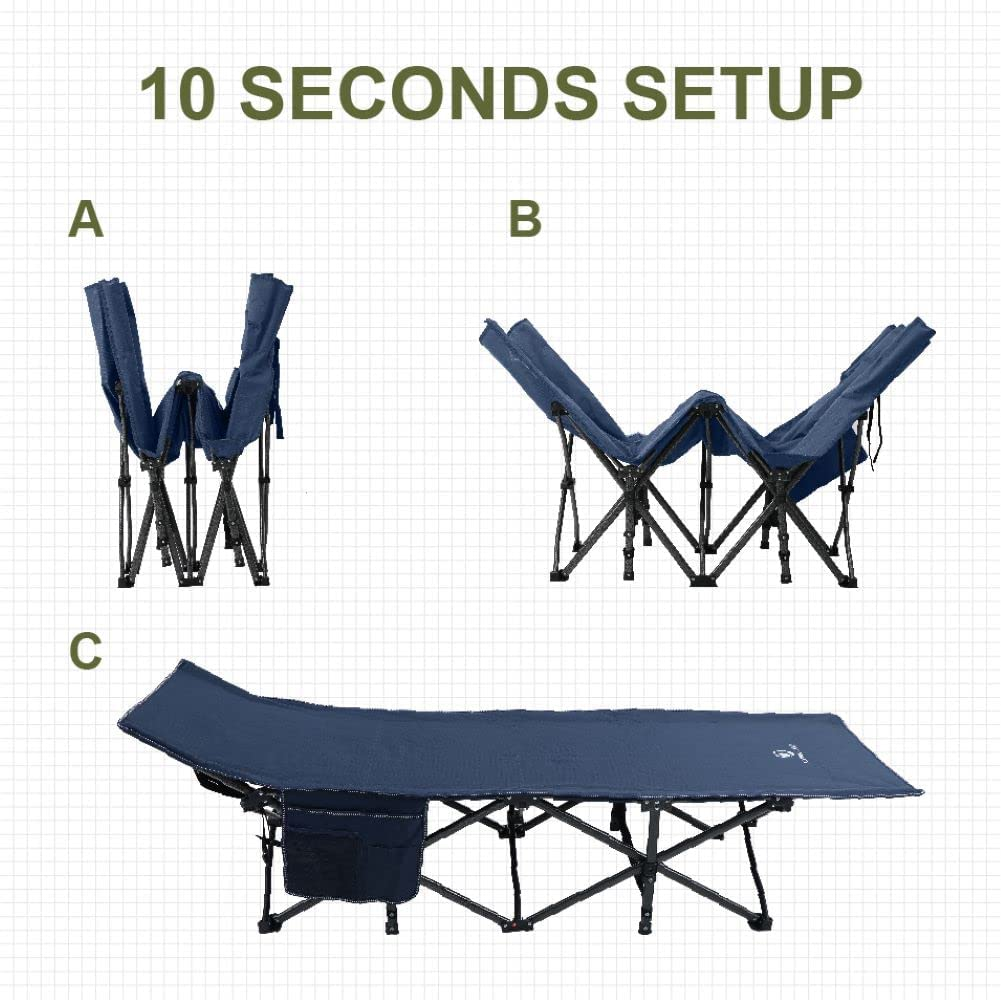 ALPHA CAMP Folding Camping Cot Strong Stable Portable with Carry Bag