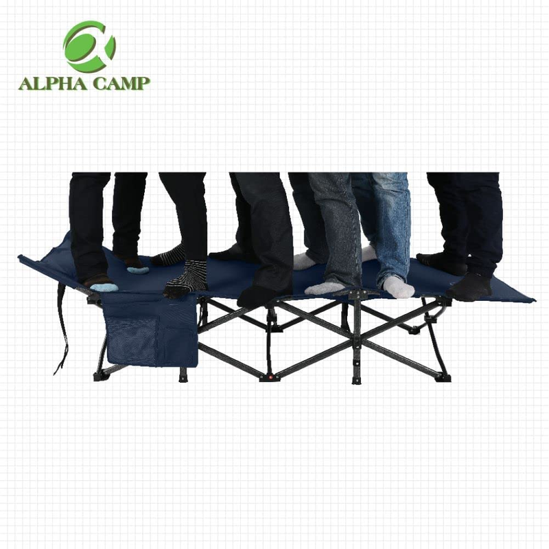 ALPHA CAMP Oversized Camping Cot Supports 600 lbs Sleeping Bed Folding Steel Frame Portable with Carry Bag