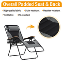 Alpha Camp Padded Zero Gravity Lounge Chair