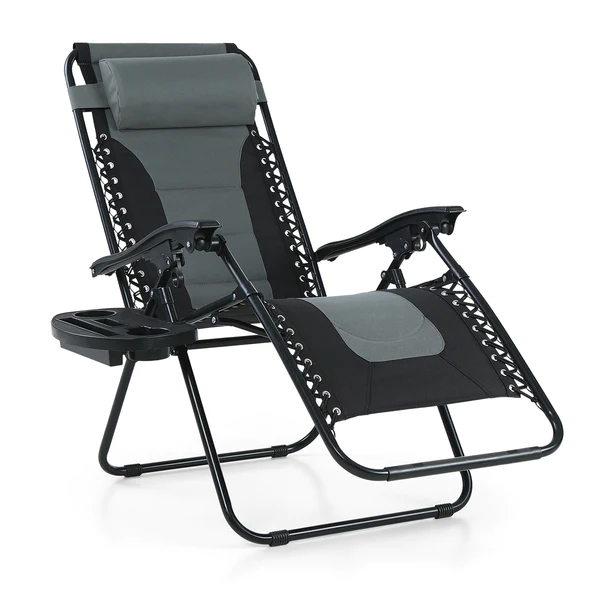 Alpha Camp Padded Zero Gravity Chair Folding Outdoor Recliner with New Upgrade Cup Holder