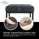 Alpha Camp Square PU Leather Bar Stool with Sturdy Metal Frame, Set of 2