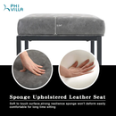 Alpha Camp Square PU Leather Bar Stool with Sturdy Metal Frame, Set of 2