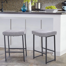 Alpha Camp Saddle Design PU Leather Bar Stool with Sturdy Metal Frame