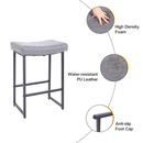 Alpha Camp Saddle Design PU Leather Bar Stool with Sturdy Metal Frame