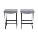 Alpha Camp Saddle Design PU Leather Bar Stool with Sturdy Metal Frame