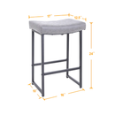 Alpha Camp Saddle Design PU Leather Bar Stool with Sturdy Metal Frame