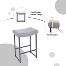 Alpha Camp Saddle Design PU Leather Bar Stool with Sturdy Metal Frame