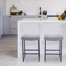 Alpha Camp Saddle Design PU Leather Bar Stool with Sturdy Metal Frame