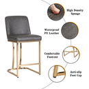 Alpha Camp Luxurious PU Leather Counter Height Bar Stool with Gloden Steel Frame