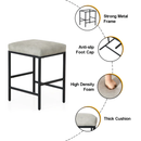 Alpha Camp Square Counter Height Bar Stools with Metal Frame, Set of 2