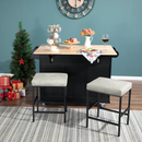 Alpha Camp Square Counter Height Bar Stools with Metal Frame, Set of 2